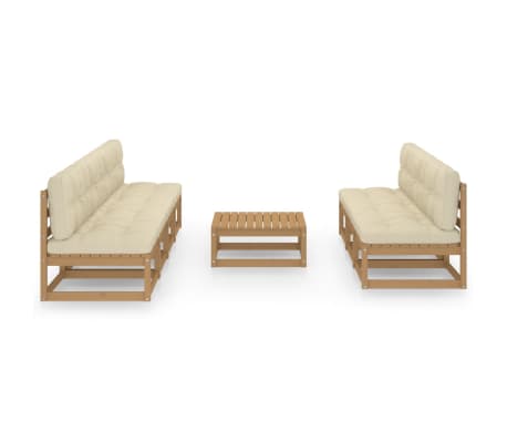 vidaXL 8-cz. zestaw wypoczynkowy do ogrodu, z poduszkami, lita sosna