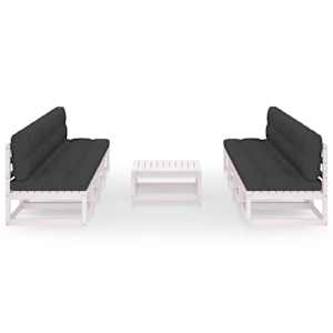 vidaXL Sodo komplektas su pagalvėlėmis, 9 dalių, pu&scaron;ies masyvas