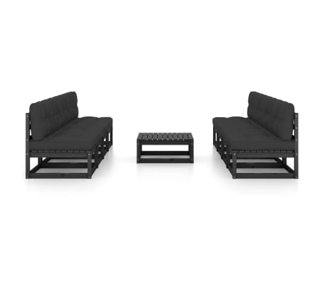 vidaXL 9 Piece Garden Lounge Set with Cushions Solid Pinewood