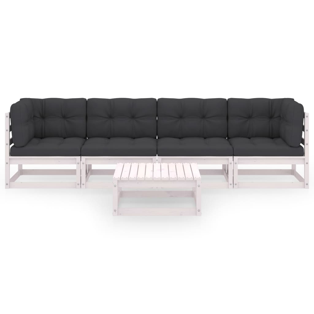 

vidaXL 5-delige Loungeset met kussens massief grenenhout