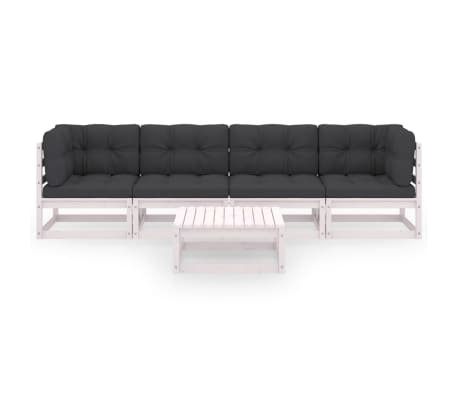 vidaXL Sodo komplektas su pagalvėlėmis, 5 dalių, pu&scaron;ies masyvas