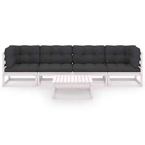 vidaXL Sodo komplektas su pagalvėlėmis, 5 dalių, pu&scaron;ies masyvas