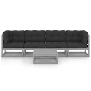 vidaXL Sodo komplektas su pagalvėlėmis, 5 dalių, pu&scaron;ies masyvas