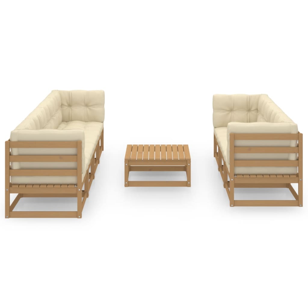 

vidaXL 8-delige Loungeset met kussens massief grenenhout