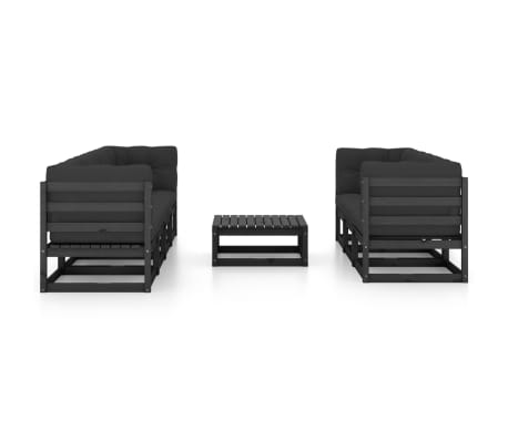 vidaXL Salon de jardin 8 pcs avec coussins Bois de pin massif
