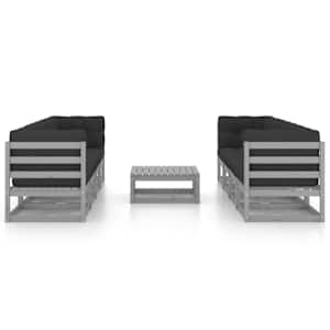 vidaXL Sodo komplektas su pagalvėlėmis, 9 dalių, pu&scaron;ies masyvas