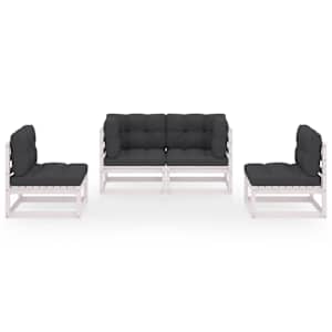 vidaXL Salon de jardin 4 pcs avec coussins Bois de pin massif