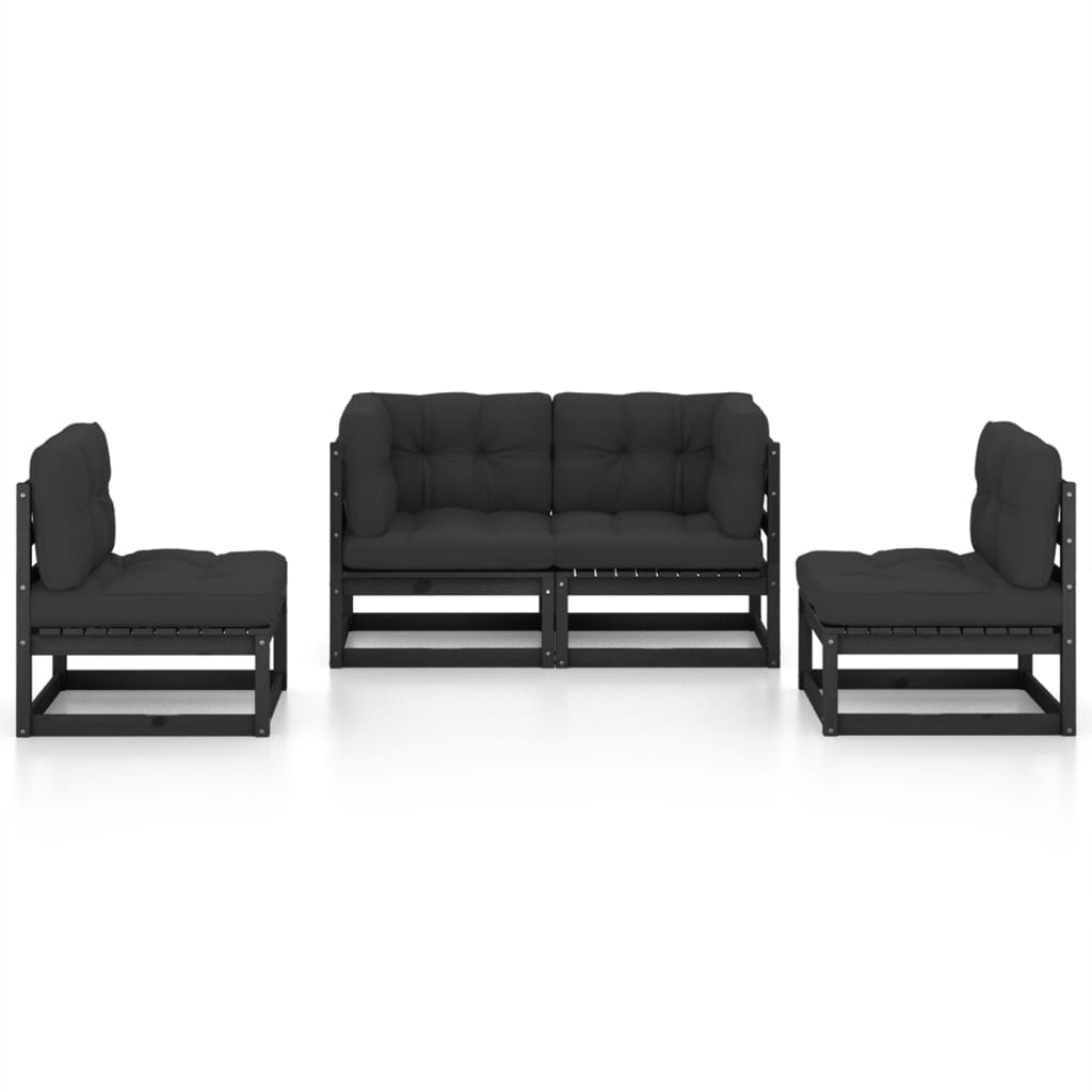 Thumbnail - vidaXL 4-tlg. Garten-Lounge-Set mit Kissen Kiefer Massivholz