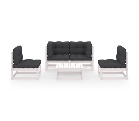 vidaXL 5-tlg. Garten-Lounge-Set mit Kissen Kiefer Massivholz