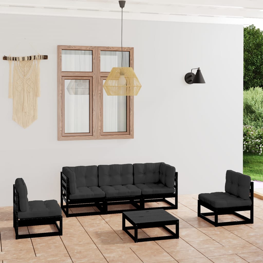 vidaXL 6-tlg. Garten-Lounge-Set mit Kissen Kiefer Massivholz