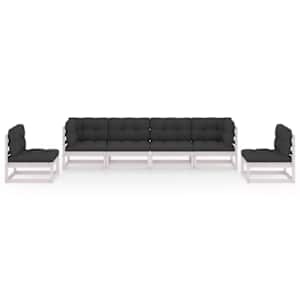 vidaXL 6 pcs conjunto lounge de jardim com almofad&otilde;es pinho maci&ccedil;o