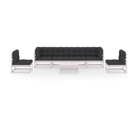 vidaXL Sodo komplektas su pagalvėlėmis, 7 dalių, pu&scaron;ies masyvas