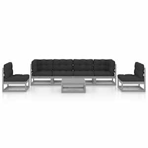 vidaXL Sodo komplektas su pagalvėlėmis, 7 dalių, pu&scaron;ies masyvas