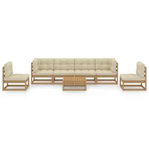 vidaXL Garden Lounge Set Honey brown, Cream