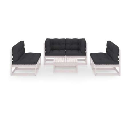 vidaXL Sodo komplektas su pagalvėlėmis, 7 dalių, pu&scaron;ies masyvas