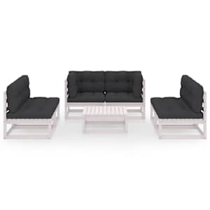 vidaXL Sodo komplektas su pagalvėlėmis, 7 dalių, pu&scaron;ies masyvas