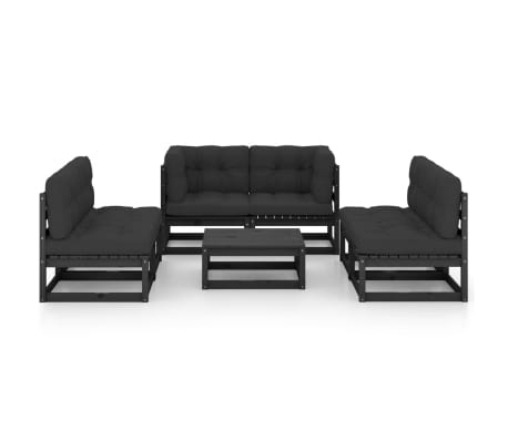 vidaXL 7-tlg. Garten-Lounge-Set mit Kissen Massivholz Kiefer