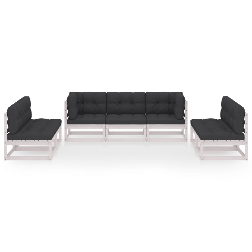 

vidaXL 7-delige Loungeset met kussens massief grenenhout