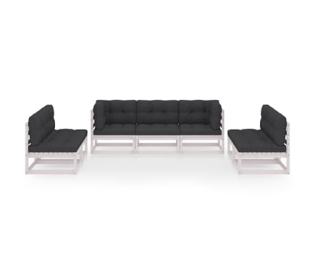 vidaXL Set mobilier de grădină cu perne, 7 piese, lemn masiv de pin
