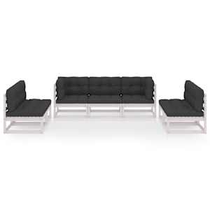 vidaXL Set mobilier de grădină cu perne, 7 piese, lemn masiv de pin