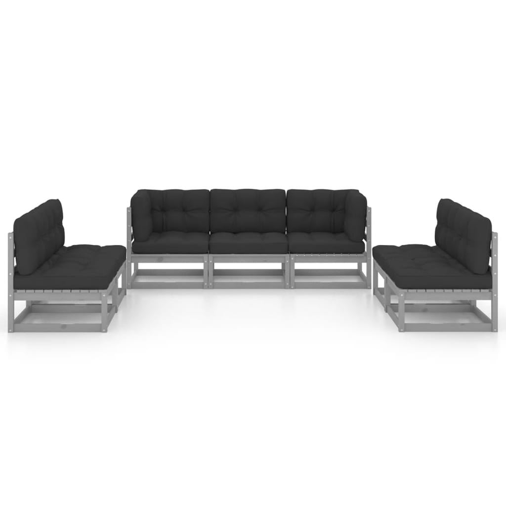 

vidaXL 7-delige Loungeset met kussens massief grenenhout