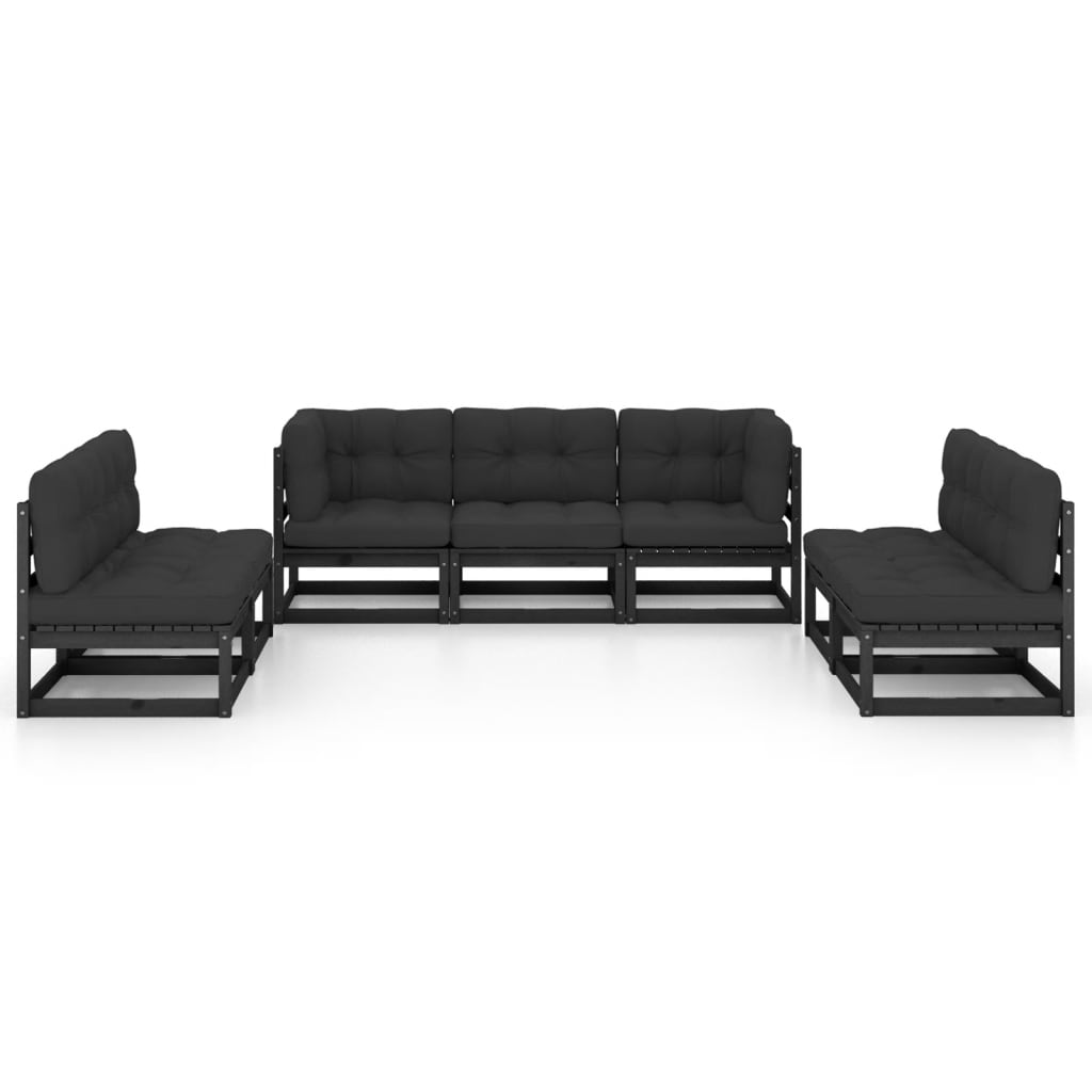 

vidaXL 7-delige Loungeset met kussens massief grenenhout