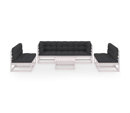 vidaXL Sodo komplektas su pagalvėlėmis, 8 dalių, pu&scaron;ies masyvas