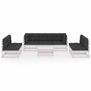 vidaXL Sodo komplektas su pagalvėlėmis, 8 dalių, pu&scaron;ies masyvas