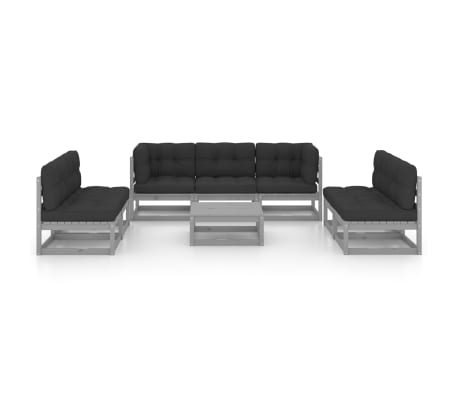 vidaXL 8-tlg. Garten-Lounge-Set mit Kissen Kiefer Massivholz