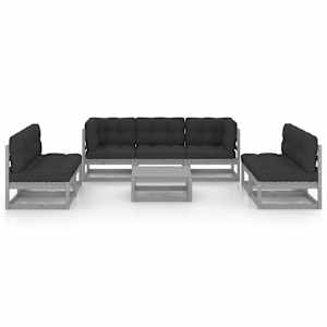 vidaXL 8-tlg. Garten-Lounge-Set mit Kissen Kiefer Massivholz
