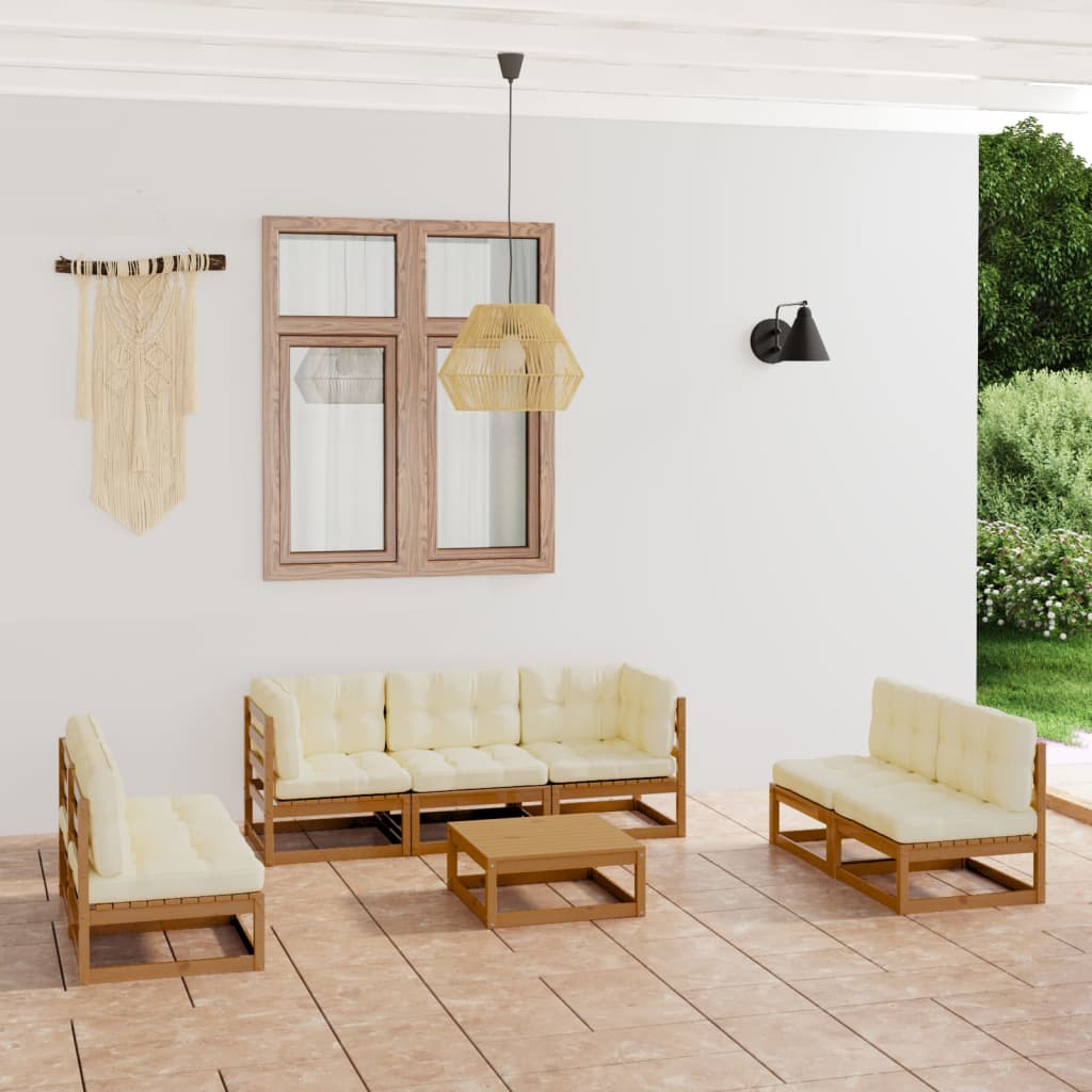 vidaXL 8-tlg. Garten-Lounge-Set mit Kissen Kiefer Massivholz