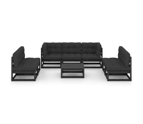 vidaXL Set mobilier de grădină cu perne, 8 piese, lemn masiv de pin