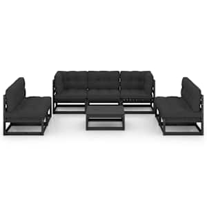 vidaXL Set mobilier de grădină cu perne, 8 piese, lemn masiv de pin