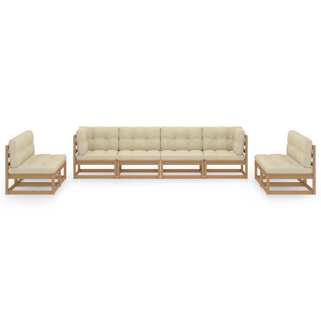 

vidaXL 8-delige Loungeset met kussens massief grenenhout
