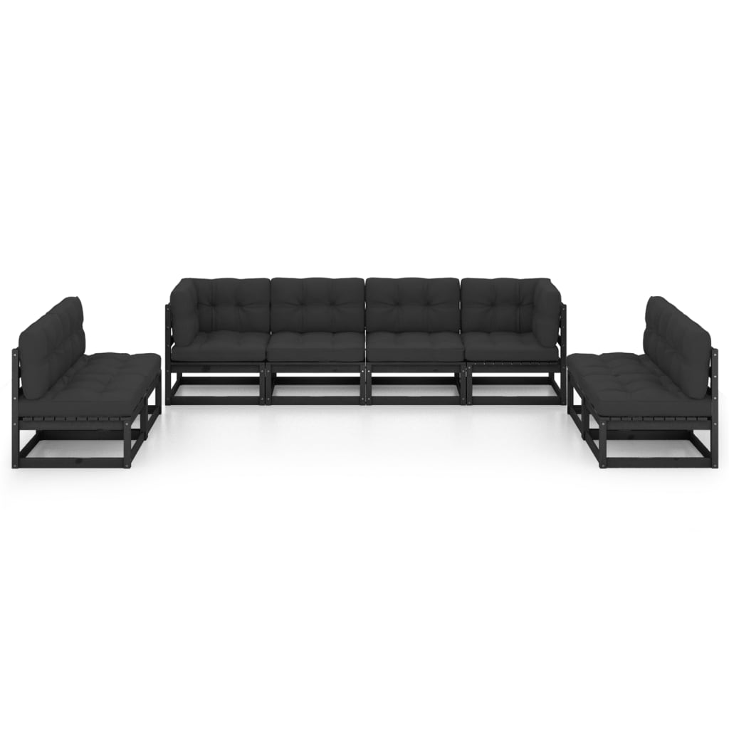 vidaXL 8-delige Loungeset met kussens massief grenenhout afbeelding