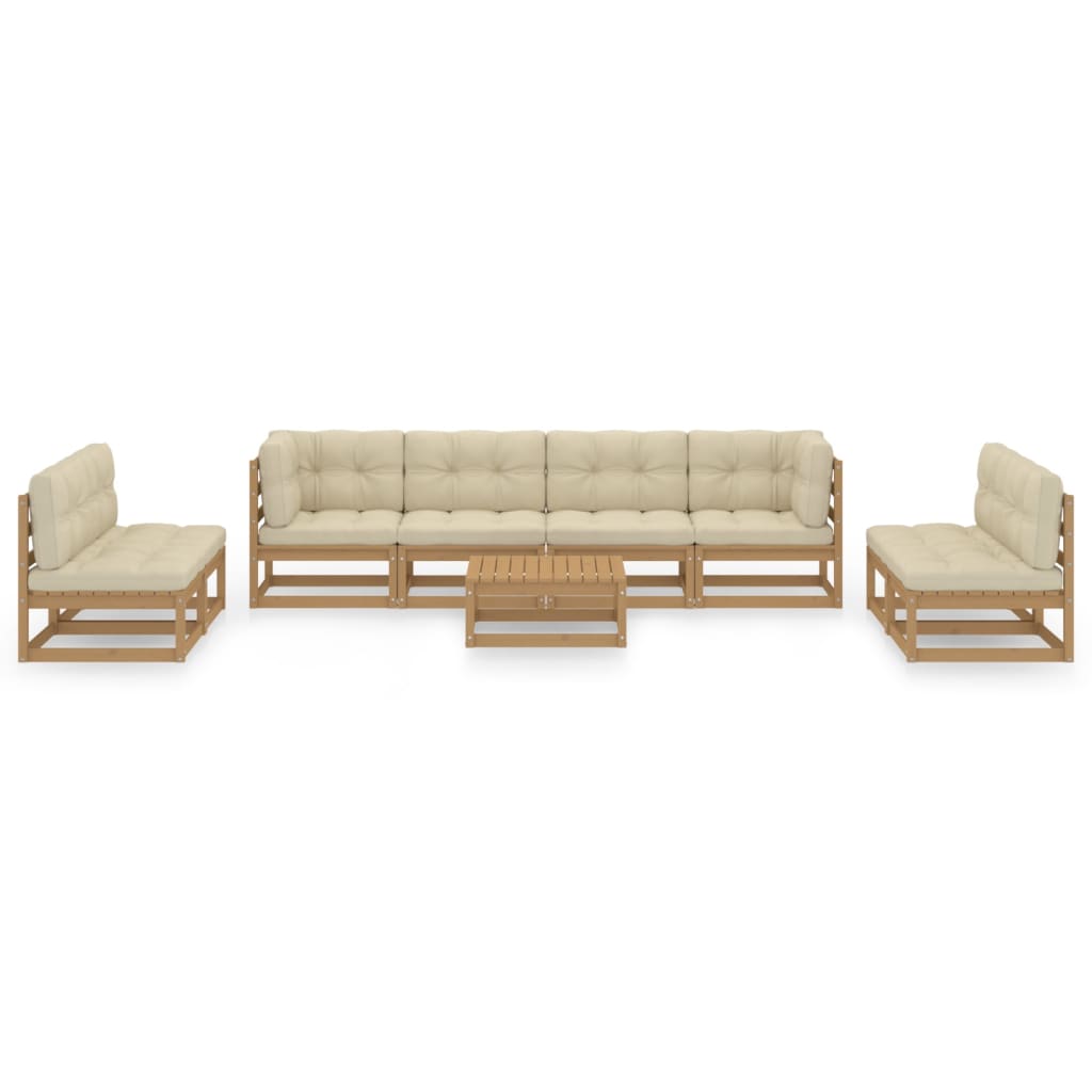 

vidaXL 9-delige Loungeset met kussens massief grenenhout
