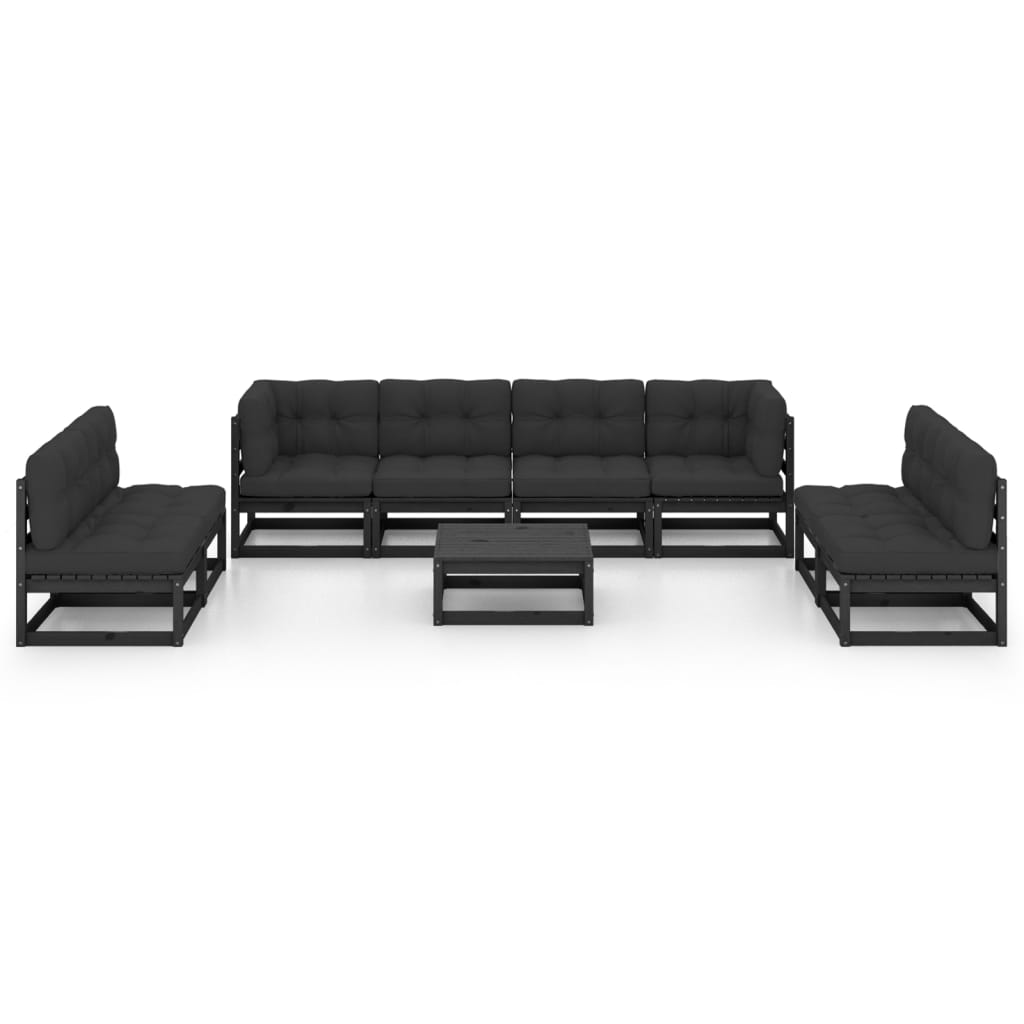 vidaXL 9-delige Loungeset met kussens massief grenenhout afbeelding