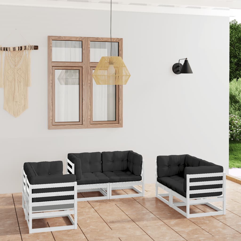 vidaXL 6-tlg. Garten-Lounge-Set mit Kissen Kiefer Massivholz