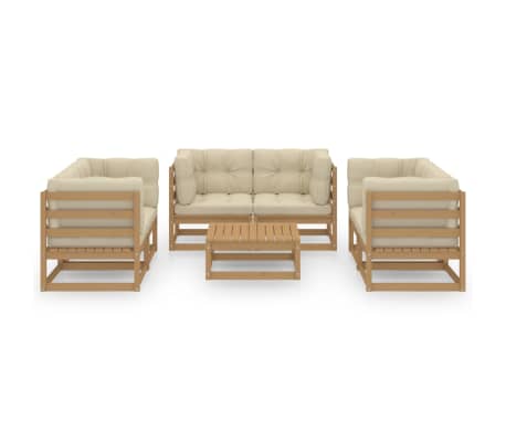 vidaXL Garden Lounge Set Honey brown Solid pinewood Medium Modular