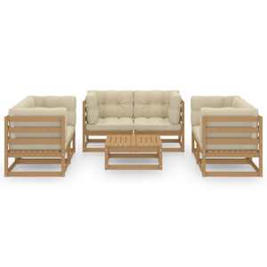 vidaXL Garden Lounge Set Honey brown Solid pinewood Medium Modular