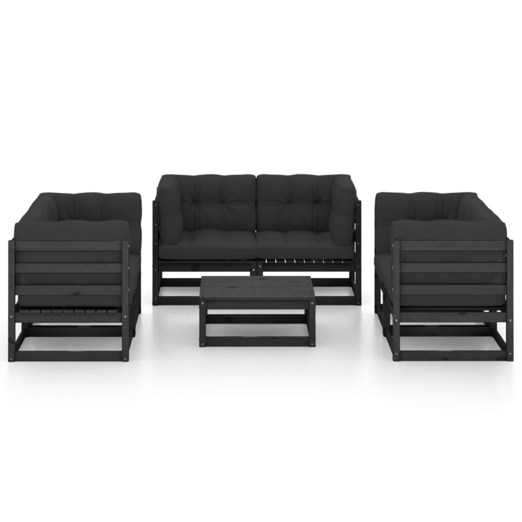 

vidaXL 7-delige Loungeset met kussens massief grenenhout