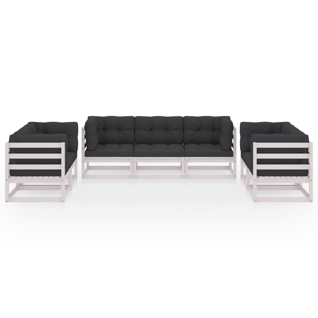 

vidaXL 7-delige Loungeset met kussens massief grenenhout