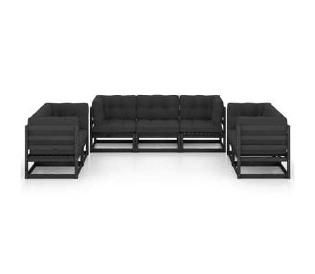 vidaXL 7-tlg. Garten-Lounge-Set mit Kissen Kiefer Massivholz