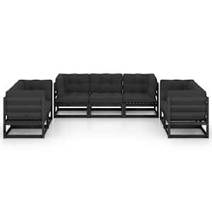 vidaXL 7-tlg. Garten-Lounge-Set mit Kissen Kiefer Massivholz