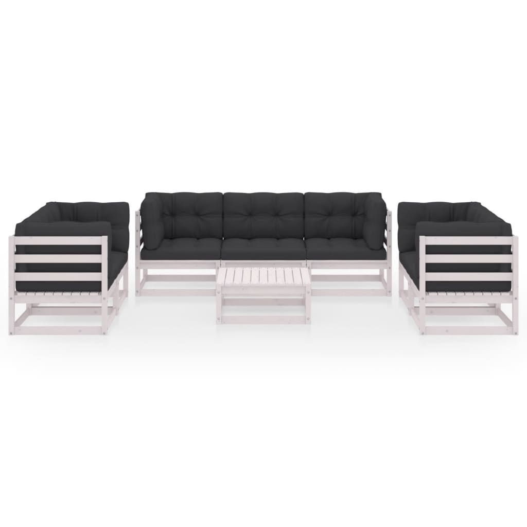 

vidaXL 8-delige Loungeset met kussens massief grenenhout