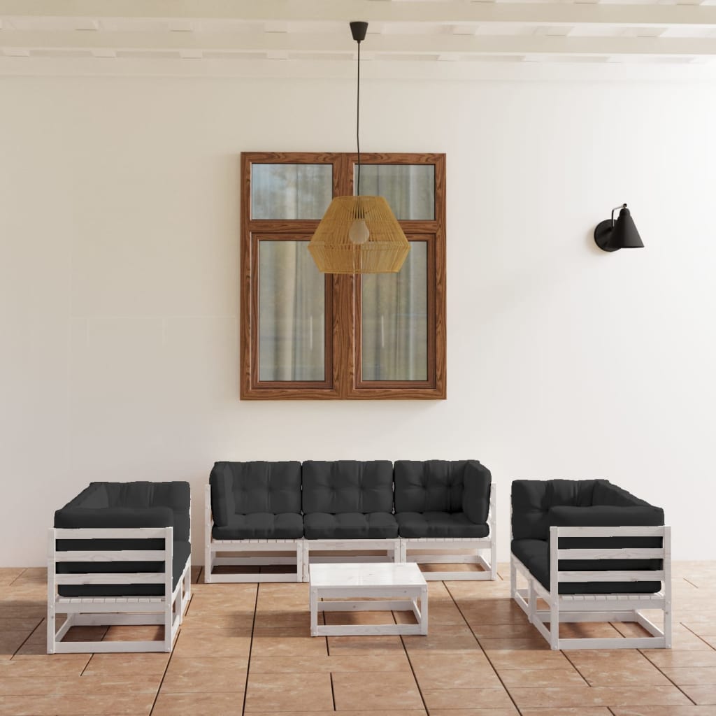 vidaXL 8-tlg. Garten-Lounge-Set mit Kissen Kiefer Massivholz