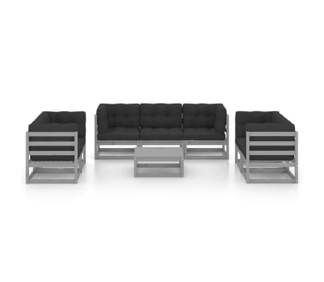 vidaXL 8-tlg. Garten-Lounge-Set mit Kissen Kiefer Massivholz