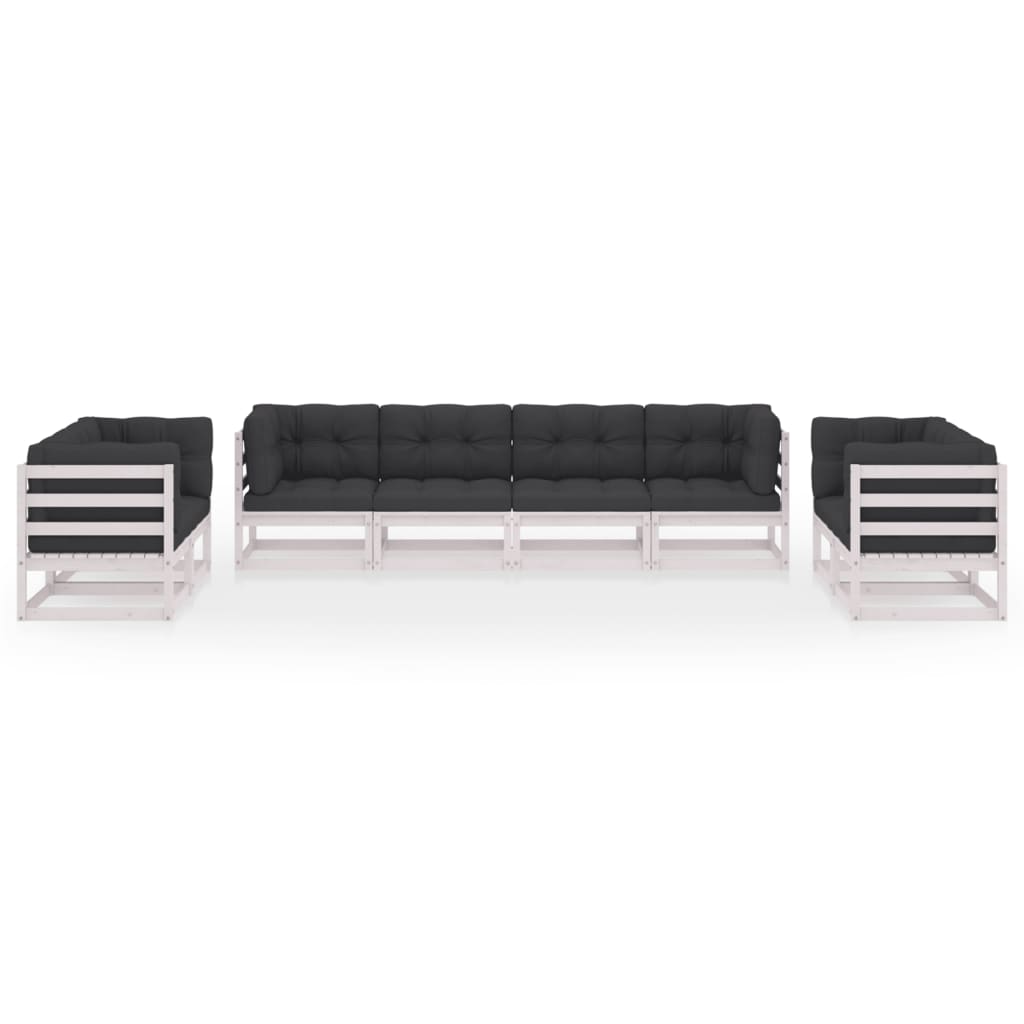 vidaXL 8-delige Loungeset met kussens massief grenenhout afbeelding
