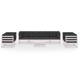 vidaXL Sodo komplektas su pagalvėlėmis, 9 dalių, pu&scaron;ies masyvas