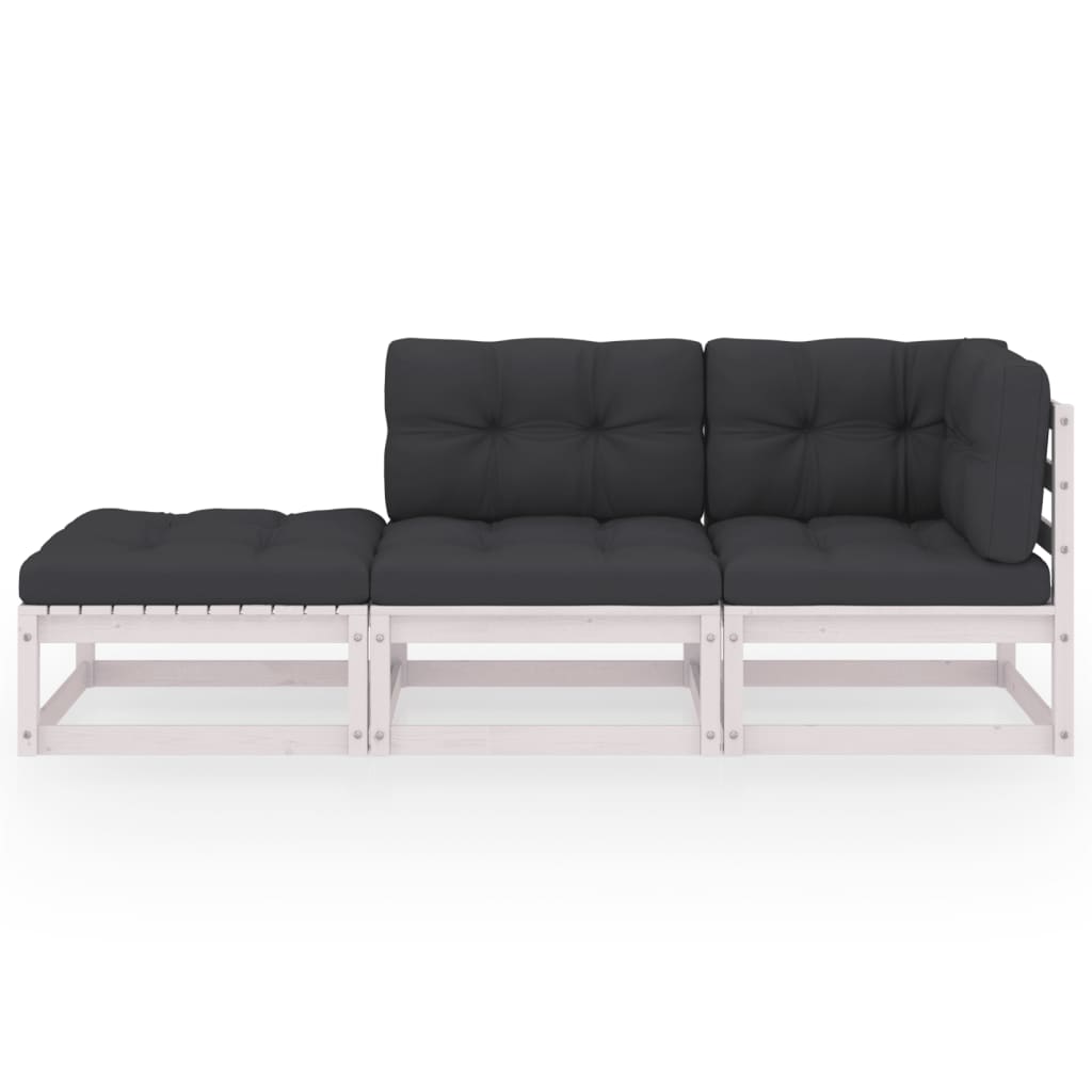 Thumbnail - vidaXL 3-tlg. Garten-Lounge-Set mit Kissen Kiefer Massivholz